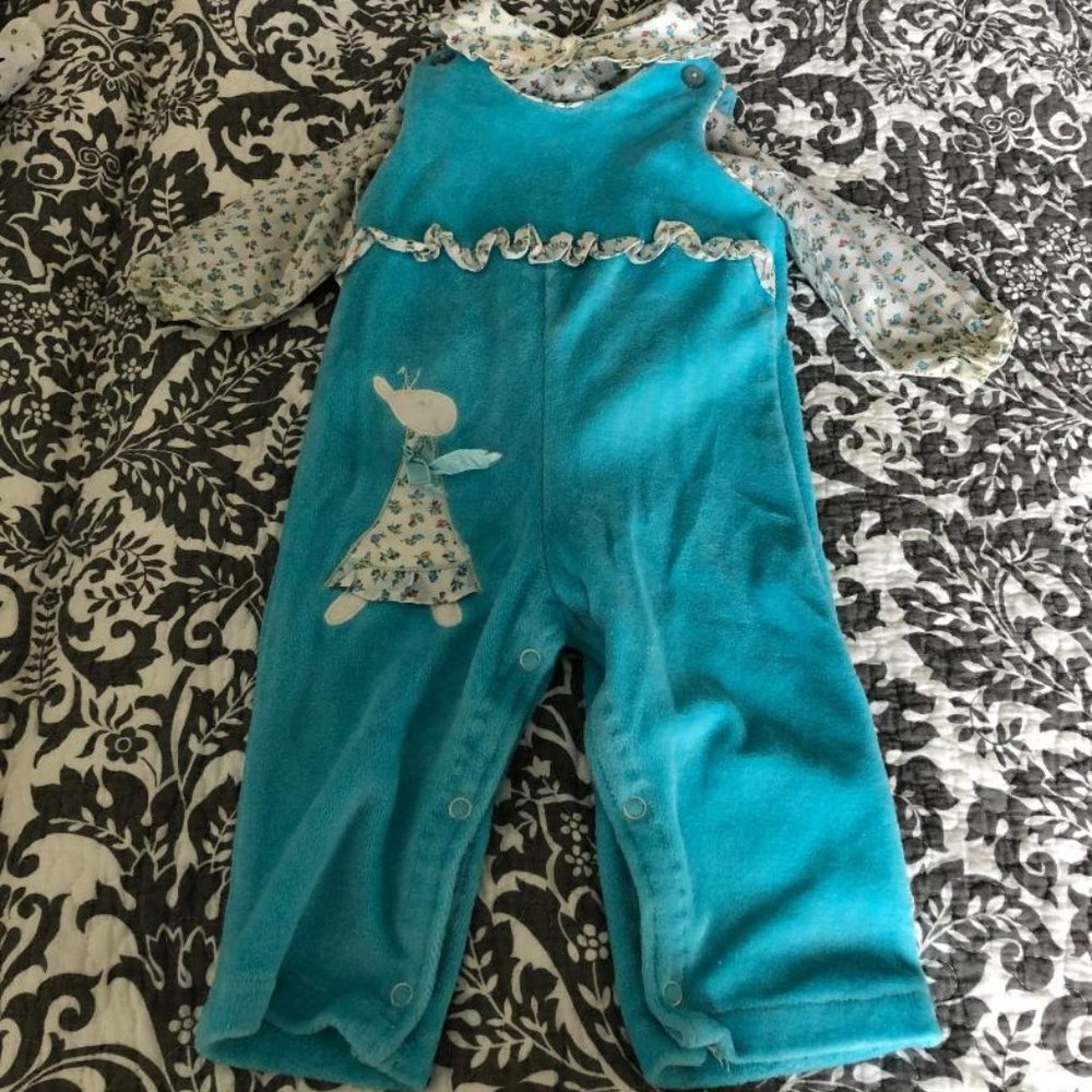 Vintage 80s onesie jumper and blouse set